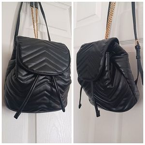 Faux Leather Chevron Mini Backpack